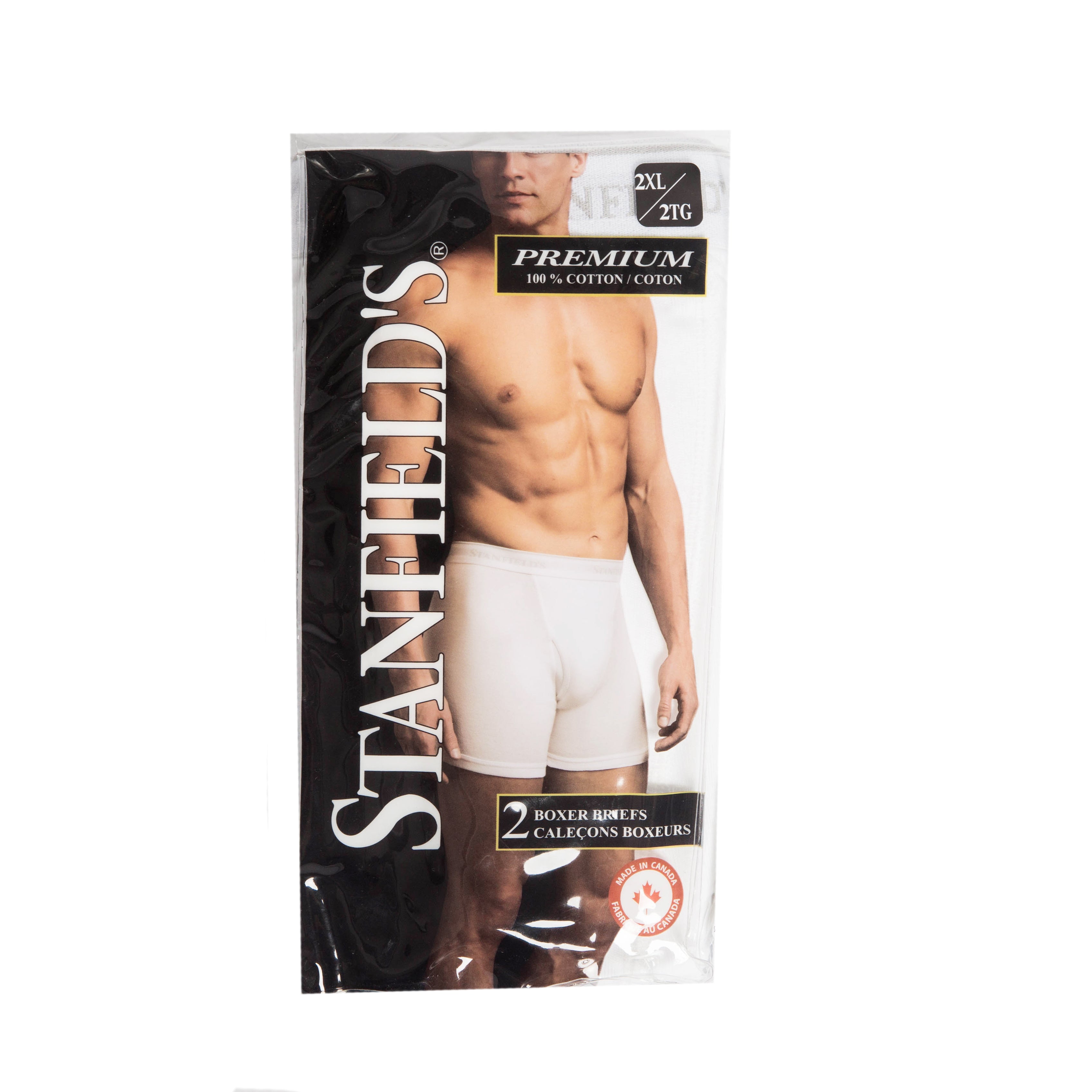 Stanfield's 2-Pack Adult Mens Cotton Stretch Long Boxer Briefs