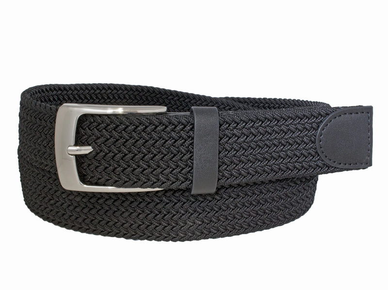 Custom Leather Stretch Cotton Woven Belt