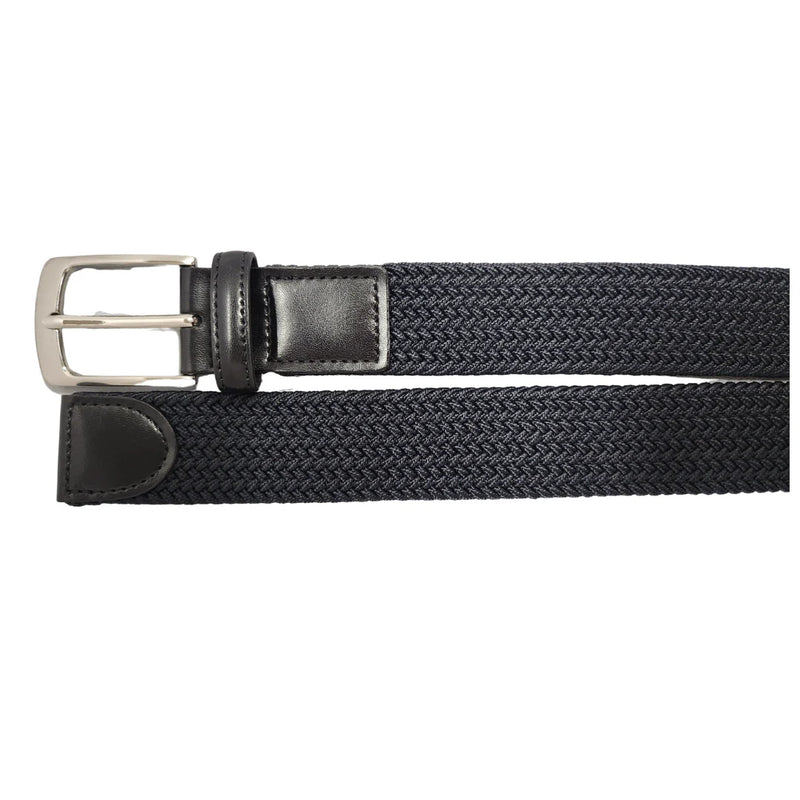 Custom Leather Stretch Cotton Woven Belt