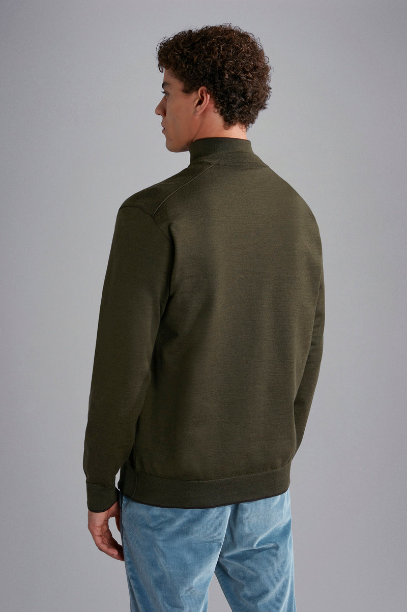 Paul & Shark Wool Sweater with Alcantara® details