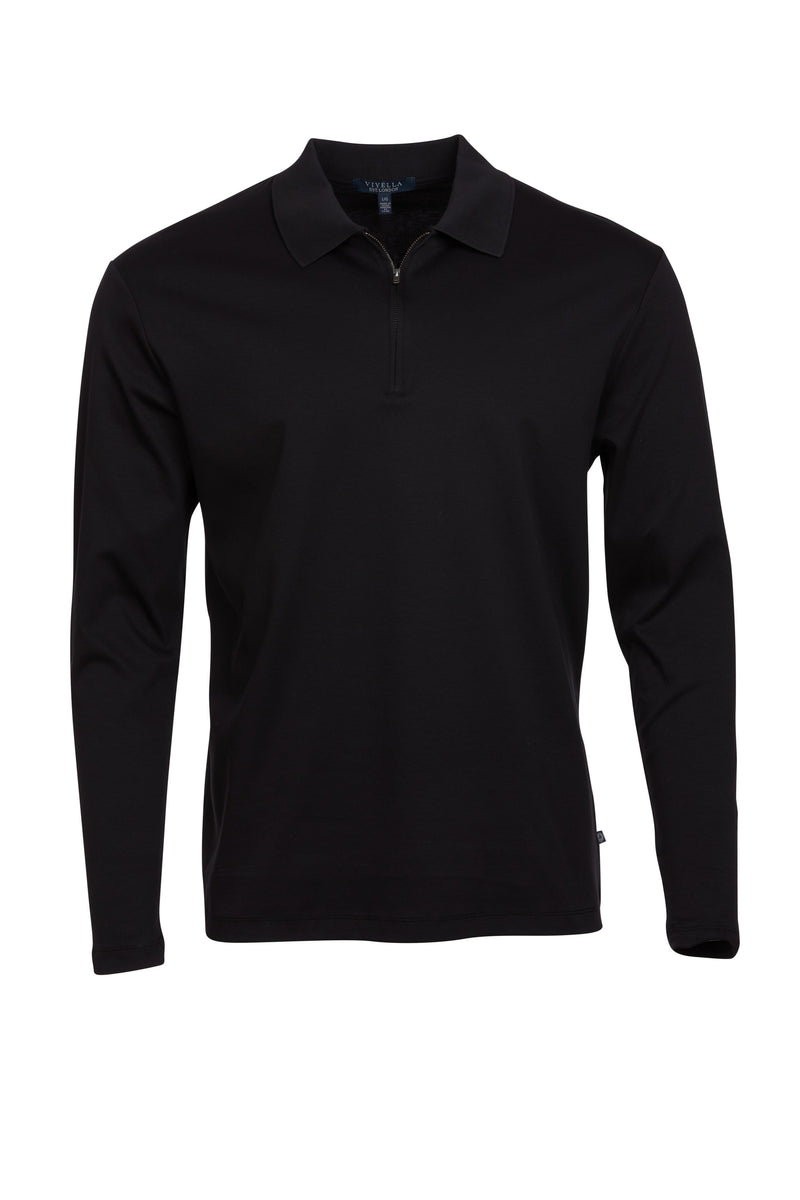 Viyella Long Sleeve zip polo