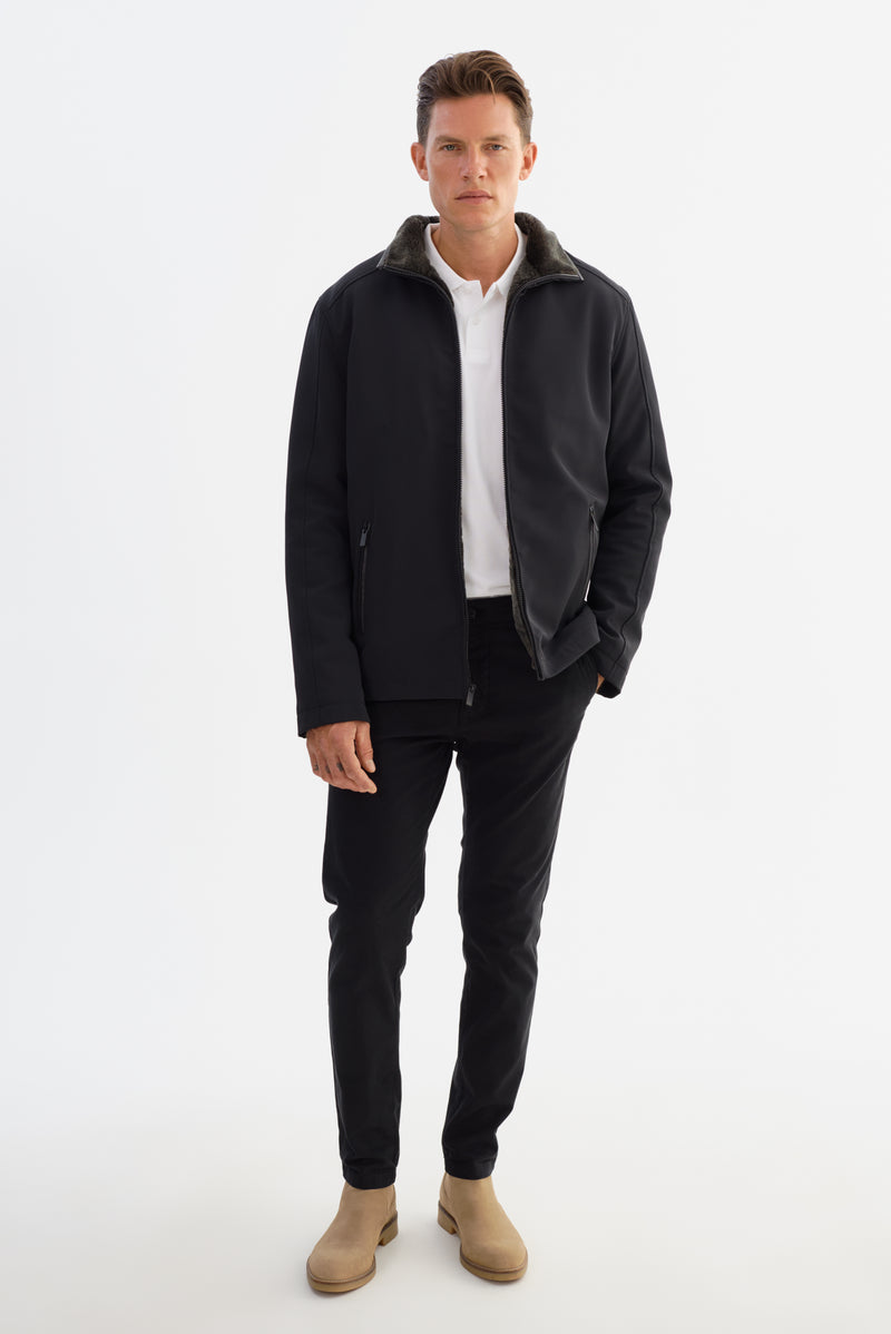 Veste en cuir véritable Regency « Westport Black »