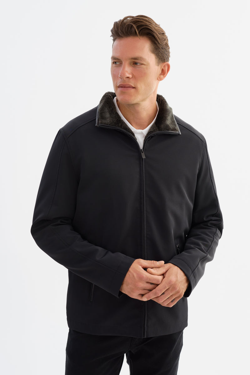 Veste en cuir véritable Regency « Westport Black »