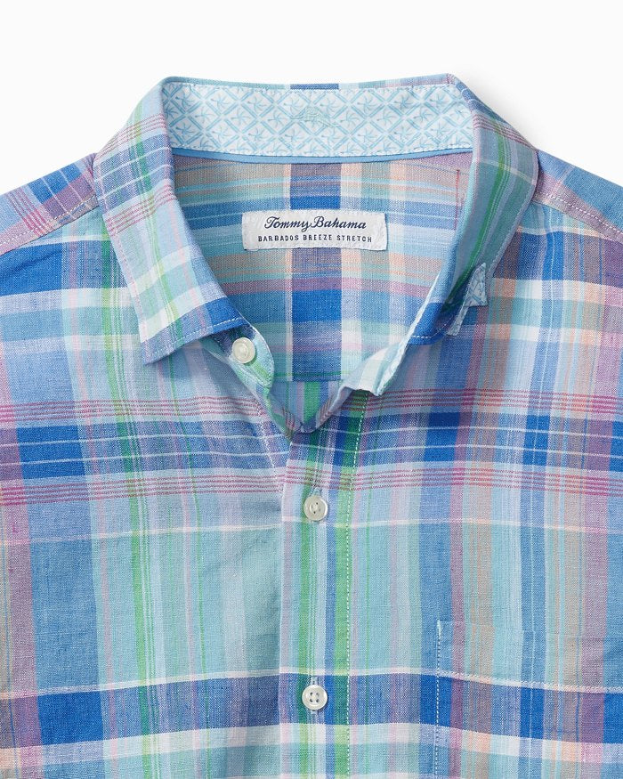 Tommy Bahama Barbados Breeze Villa Check Stretch-Linen Shirt