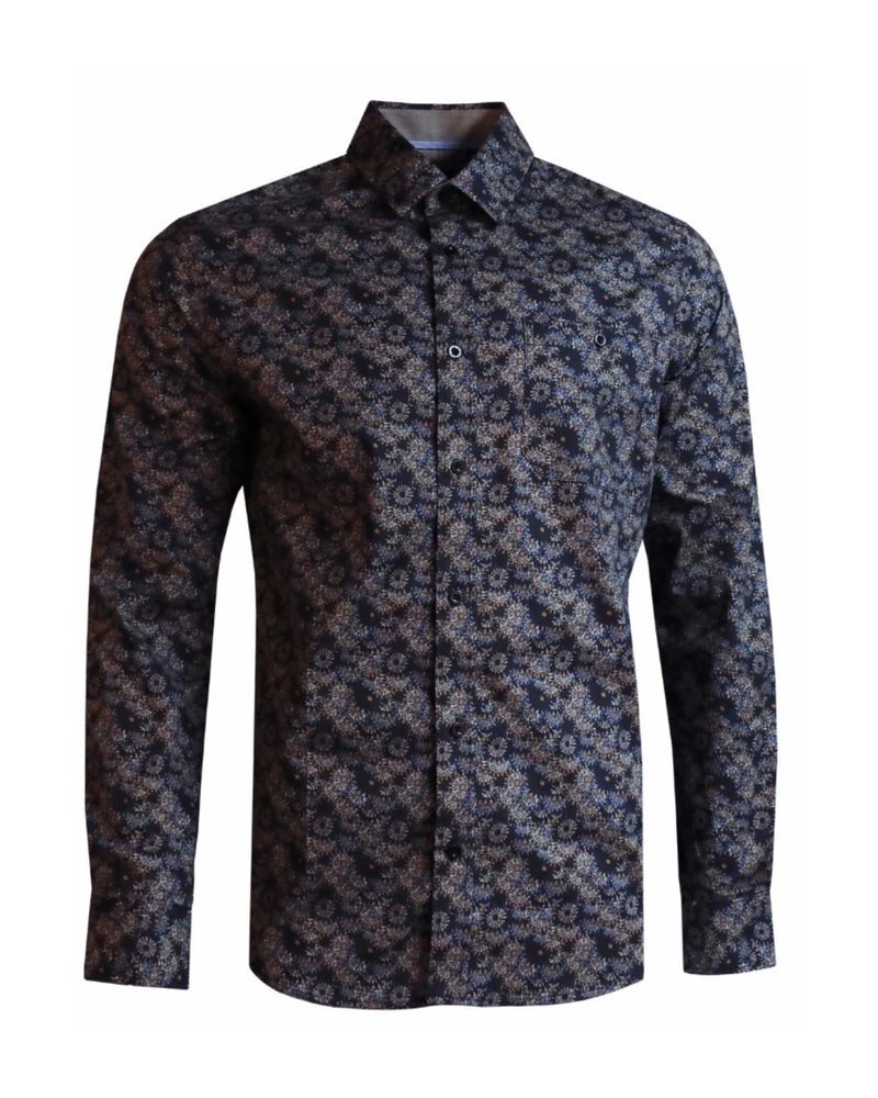 Marco Long sleeved Floral Dress Shirt