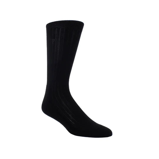 PERRI’S SOCKS™ EVERYDAY MENS CUSHION SOLE RIB - WOOL CREW