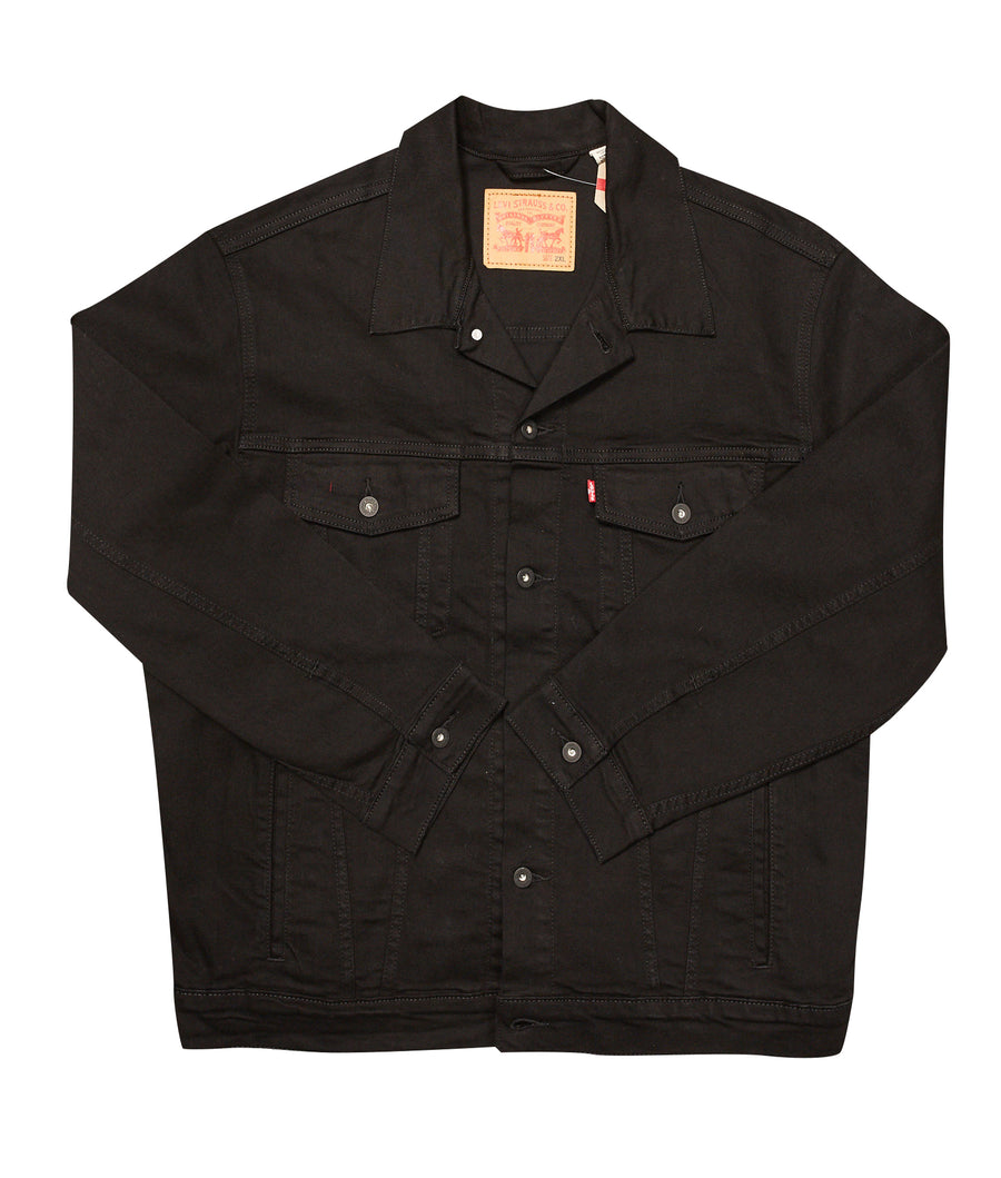 Levis mens denim jacket black on sale