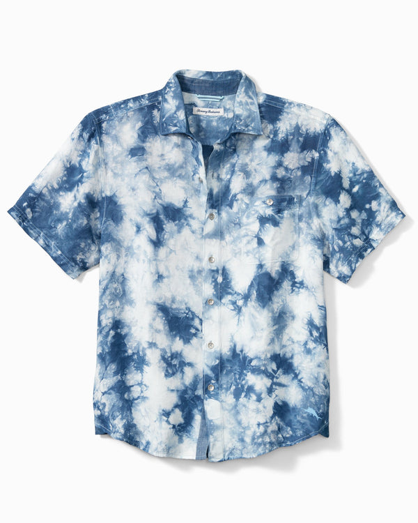 Tommy Bahama Poolside Tie Dye Linen-Blend Camp Shirt